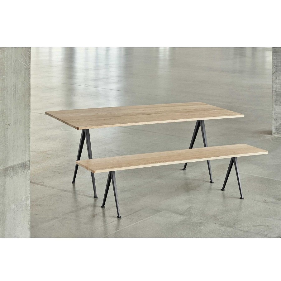 HAY Benches | Pyramid Bench 12 | Bench 190 - Black Structure - Matte Lacquered Solid Oak