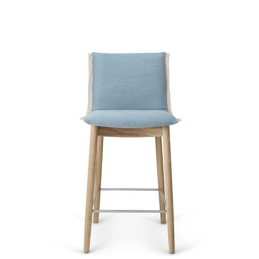 Carl Hansen & Søn Stools | E007 Embrace Bar Stool | Oak - Fabric