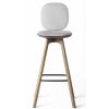 Brdr. Krüger Stools | Pauline Comfort Bar Stool H75 | Waxed Oiled Oak-Grey Leather