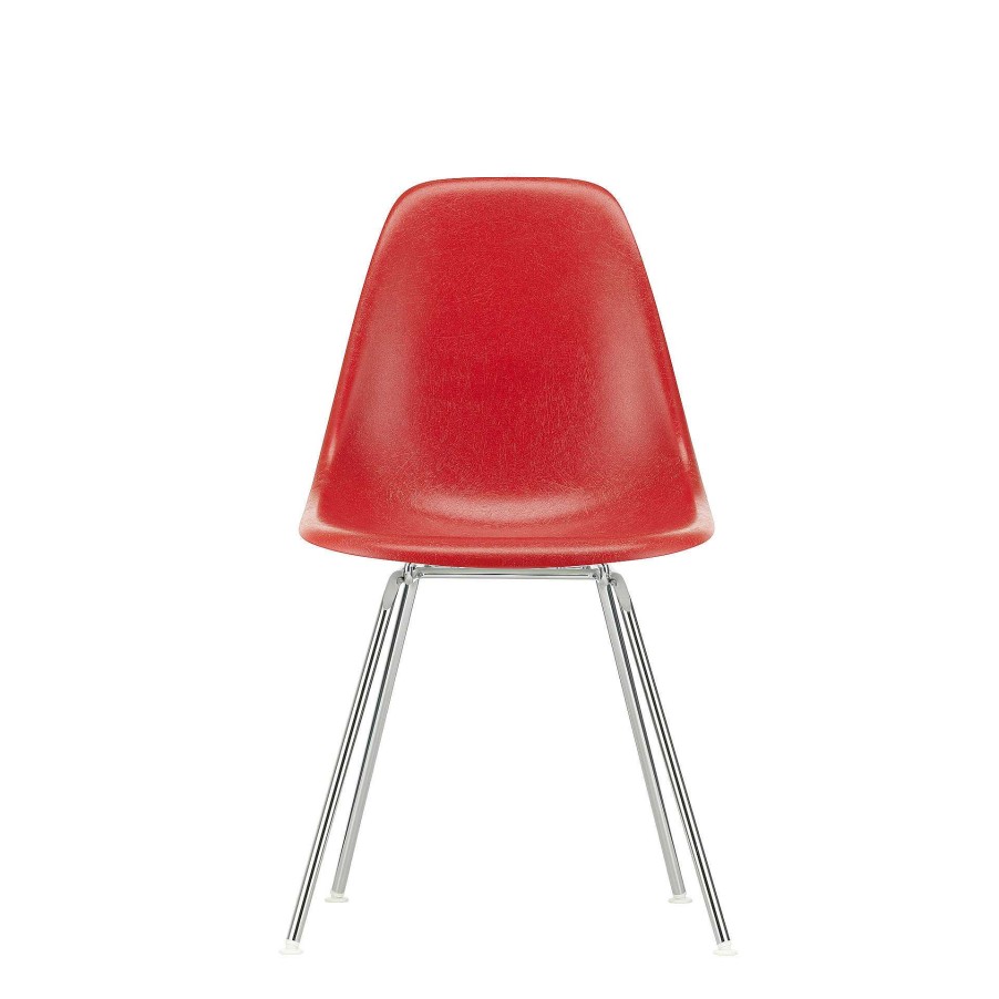 Vitra Chairs | Eames Fiberglass Side Chair Dsx | Chair | Red Chromed