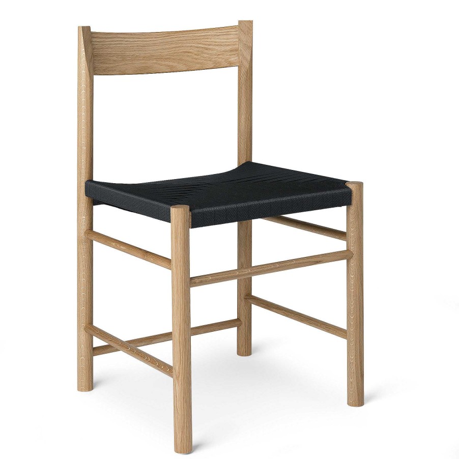 Brdr. Krüger Chairs | F Dining Chair | Waxed Oiled Oak - Black Webbing Seat