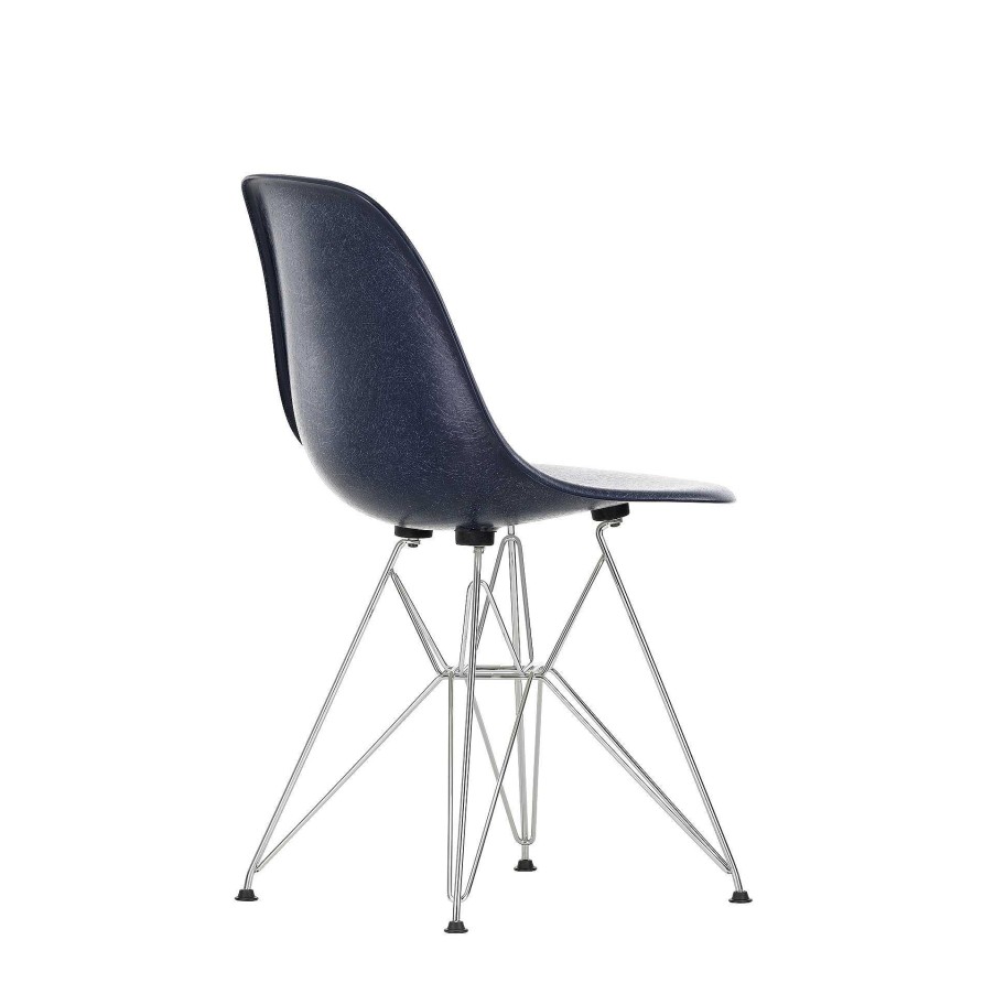 Vitra Chairs | Eames Plastic Chairs Dsr | Chrome Base - Dark Blue