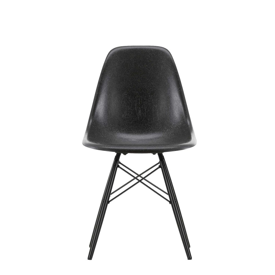 Vitra Chairs | Eames Fiberglass Side Chair Dsw | Eames Elephant Hide Grey - Black Maple