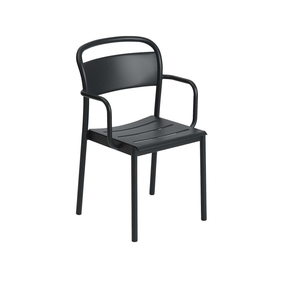 Muuto Outdoor Chairs | Linear Steel Armchair | Outdoor Armchair | Black