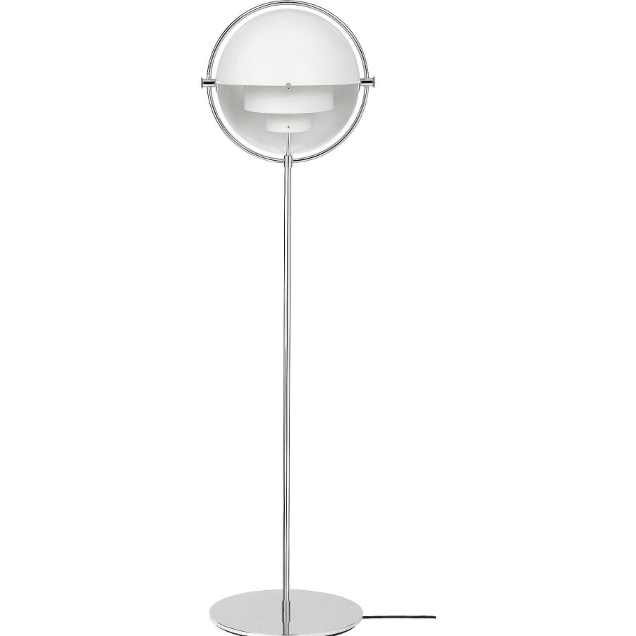 GUBI Pendant Lights | Multi-Lite Floor Lamp | Chrome - White