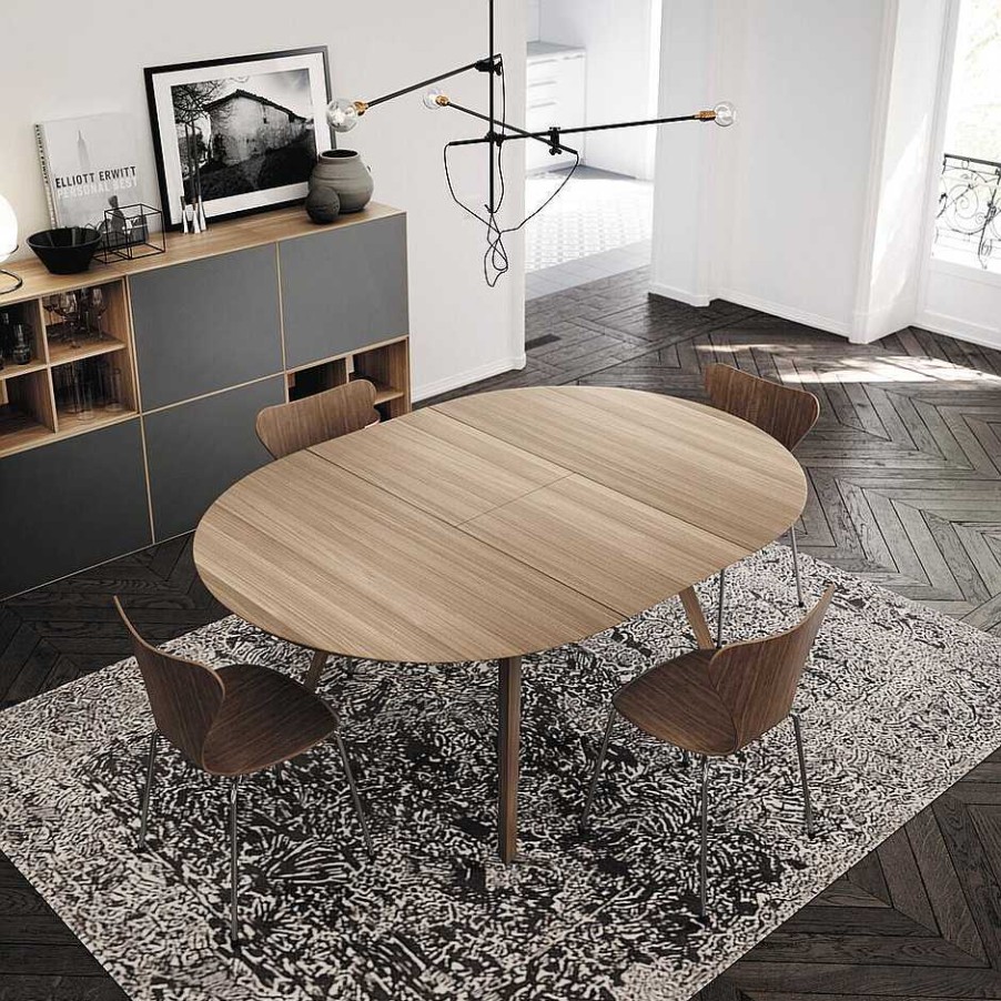 Treku Extending Tables | Aise Table | Extensible Round Table | Oak