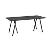 HAY Dining Tables | Loop Stand Table - Black Linoleum / Black Ash Edge