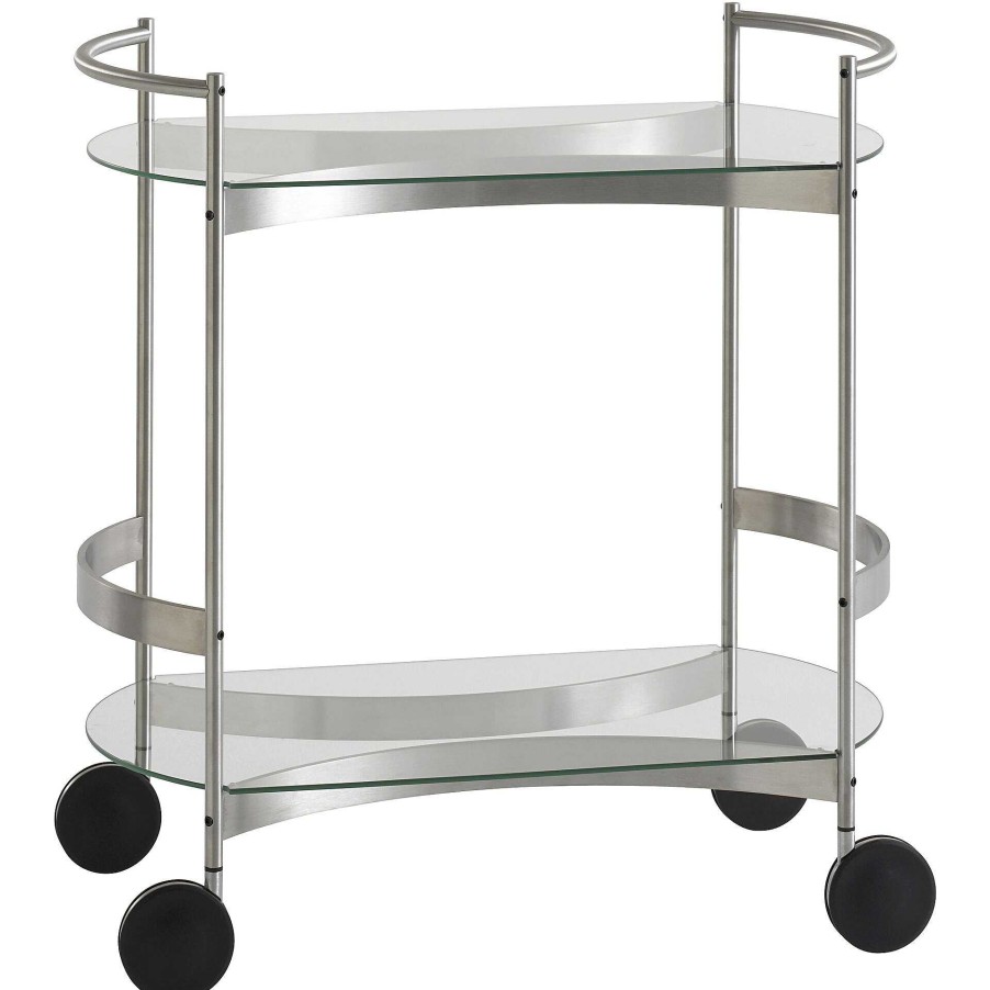 Brdr. Krüger Coffee Tables | Orbis Serving Table Rectangular | Stainless Steel -Tempered Glass