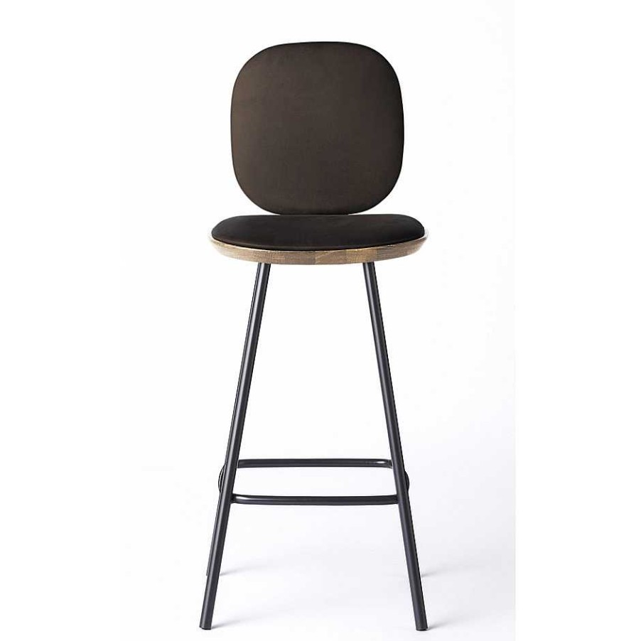 Brdr. Krüger Stools | Pauline Comfort Bar Stool H65 | Metal Legs-Oiled Oak-Brown Leather