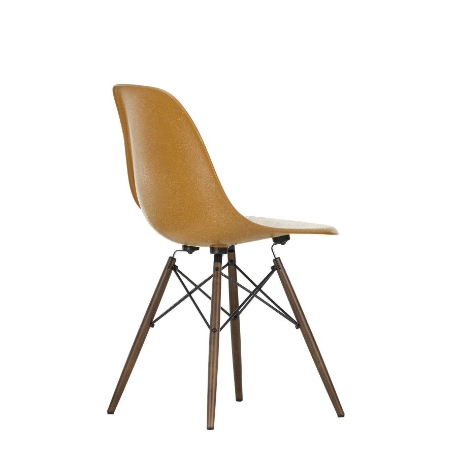 Vitra Chairs | Eames Fiberglass Side Chair Dsw | Eames Ochre Dark - Dark Maple