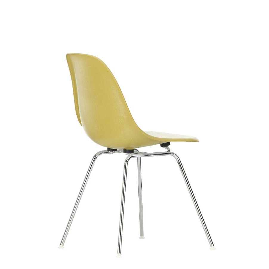 Vitra Chairs | Eames Fiberglass Side Chair Dsx | Chair | Light Ochre Chromed