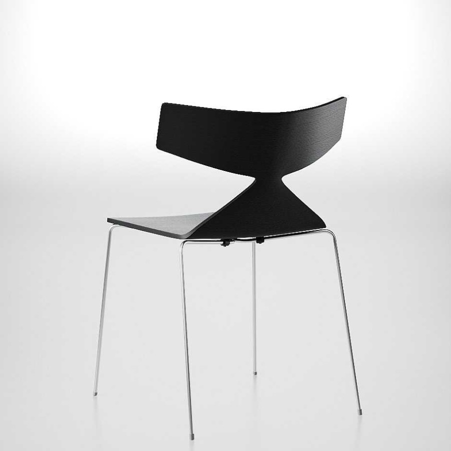 Arper Chairs | Saya | Chair | Black Oak/Steel Legs