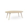 Mater Dining Tables | Accent Oval Lounge Table | White Matte Lacquer Oak Wood