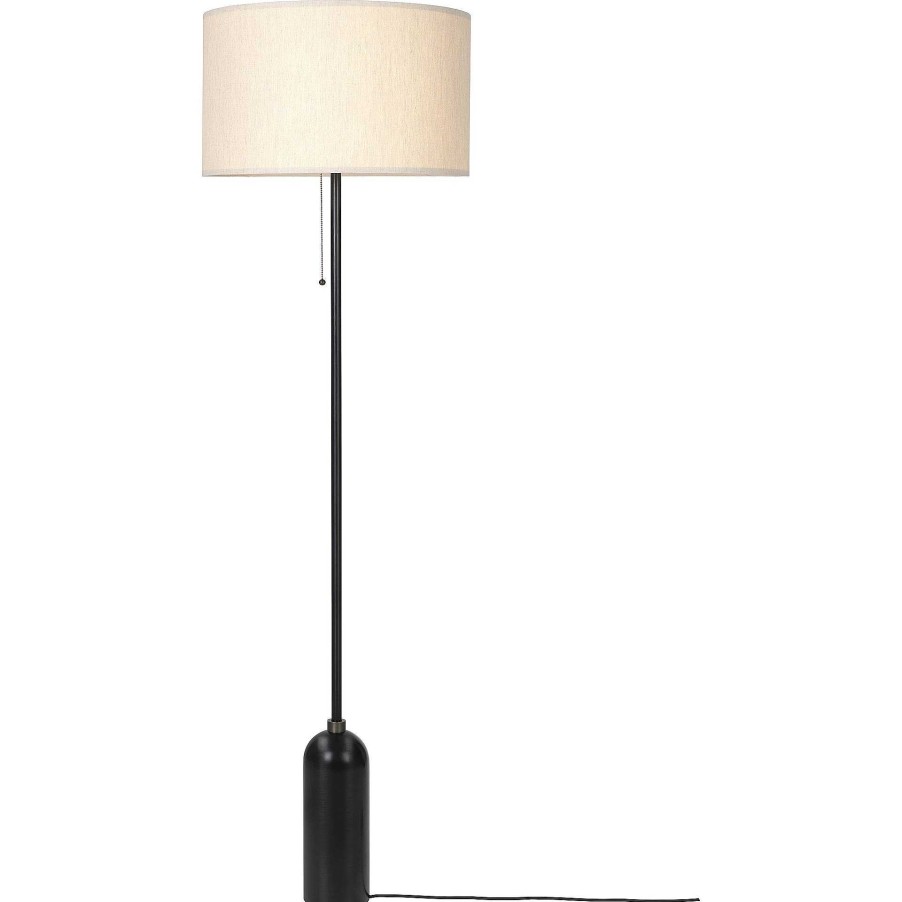 GUBI Pendant Lights | Gravity Floor Lamp | Canvas - Blackened Steel