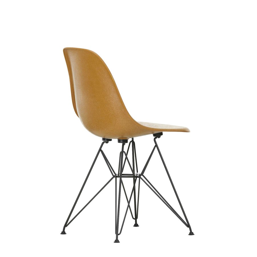 Vitra Chairs | Eames Plastic Chairs Dsr | Base Dark Powder-Coated - Mustard