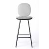 Brdr. Krüger Stools | Pauline Comfort Bar Stool H65 | Metal Legs-Black Lacquered Oak-Grey Leather