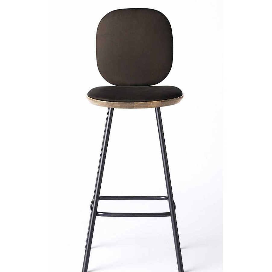 Brdr. Krüger Stools | Pauline Comfort Bar Stool H75 | Metal Legs-Oiled Oak-Brown Leather