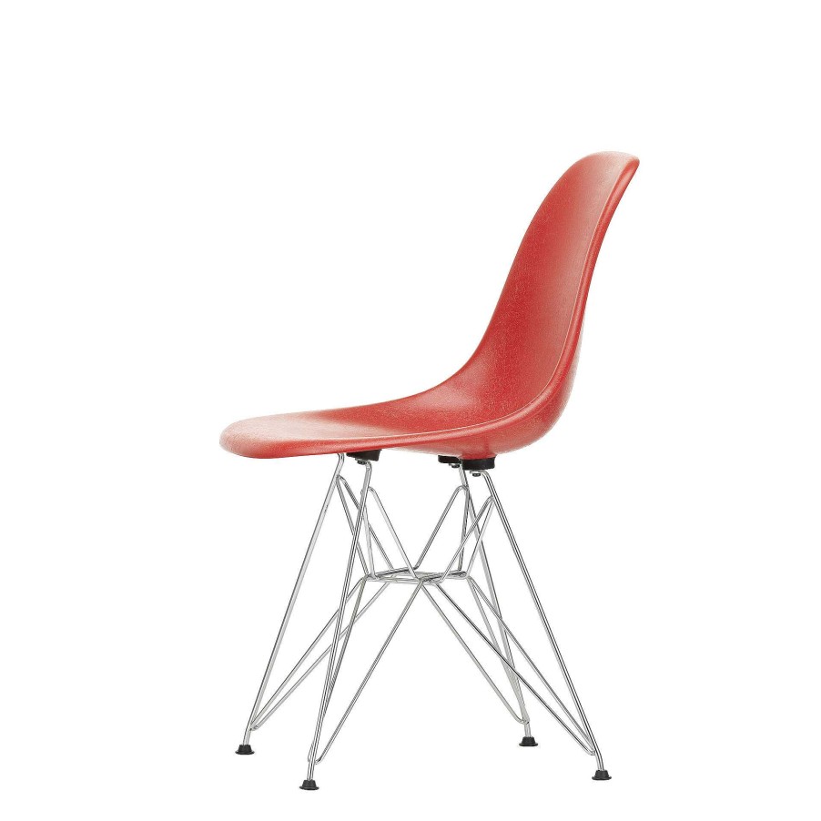 Vitra Chairs | Eames Fiberglass Side Chair Dsr | Eames Classic Red - Chrome