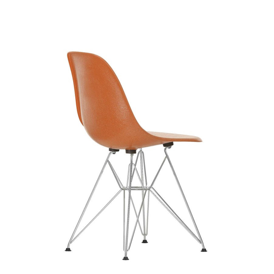 Vitra Chairs | Eames Fiberglass Side Chair Dsr - Eames Red Orange - Chrome