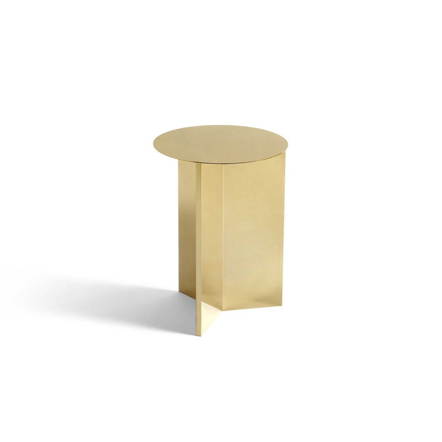 HAY Coffee Tables | Slit Table Round High | High Round Table | Brass