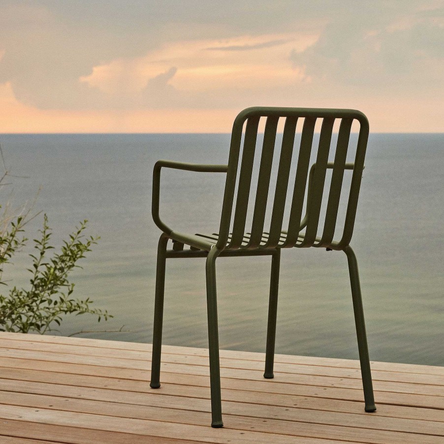 HAY Outdoor Chairs | Palissade Armchair | Olive