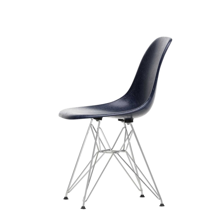 Vitra Chairs | Eames Fiberglass Side Chair Dsr | Eames Navy Blue - Chrome