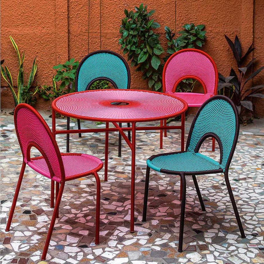 Moroso Outdoor Tables | M'Afrique Banjooli Large Table | Red-Rose