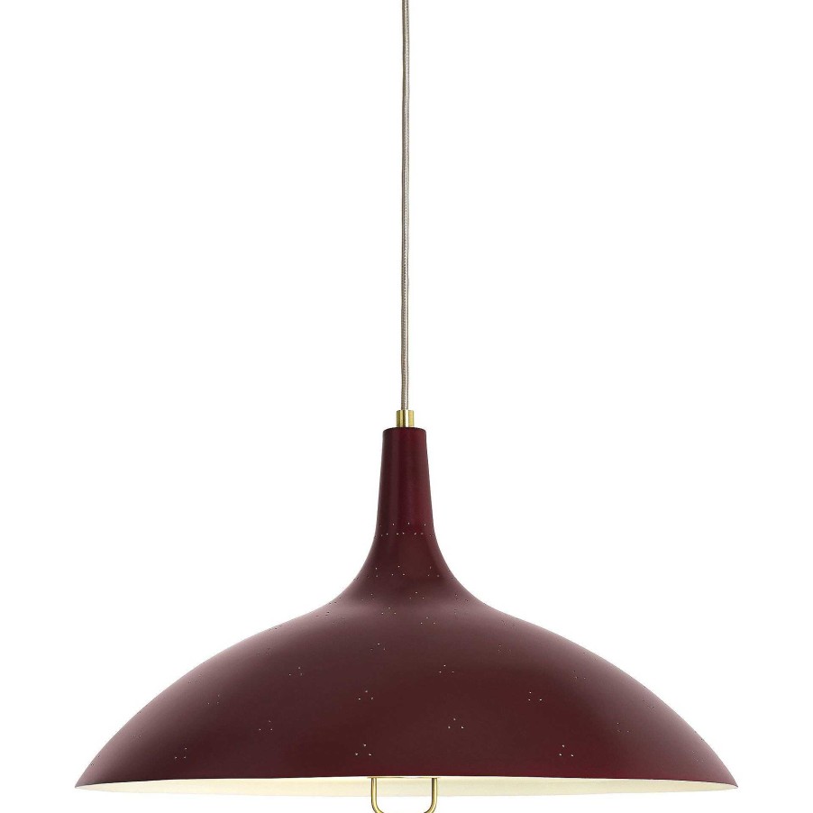 GUBI Pendant Lights | 1965 Pendant Lamp | Chianti Red/Brass