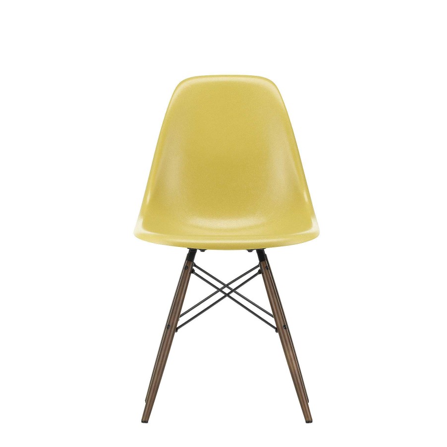 Vitra Chairs | Eames Fiberglass Side Chair Dsw - Eames Ochre Light - Dark Maple