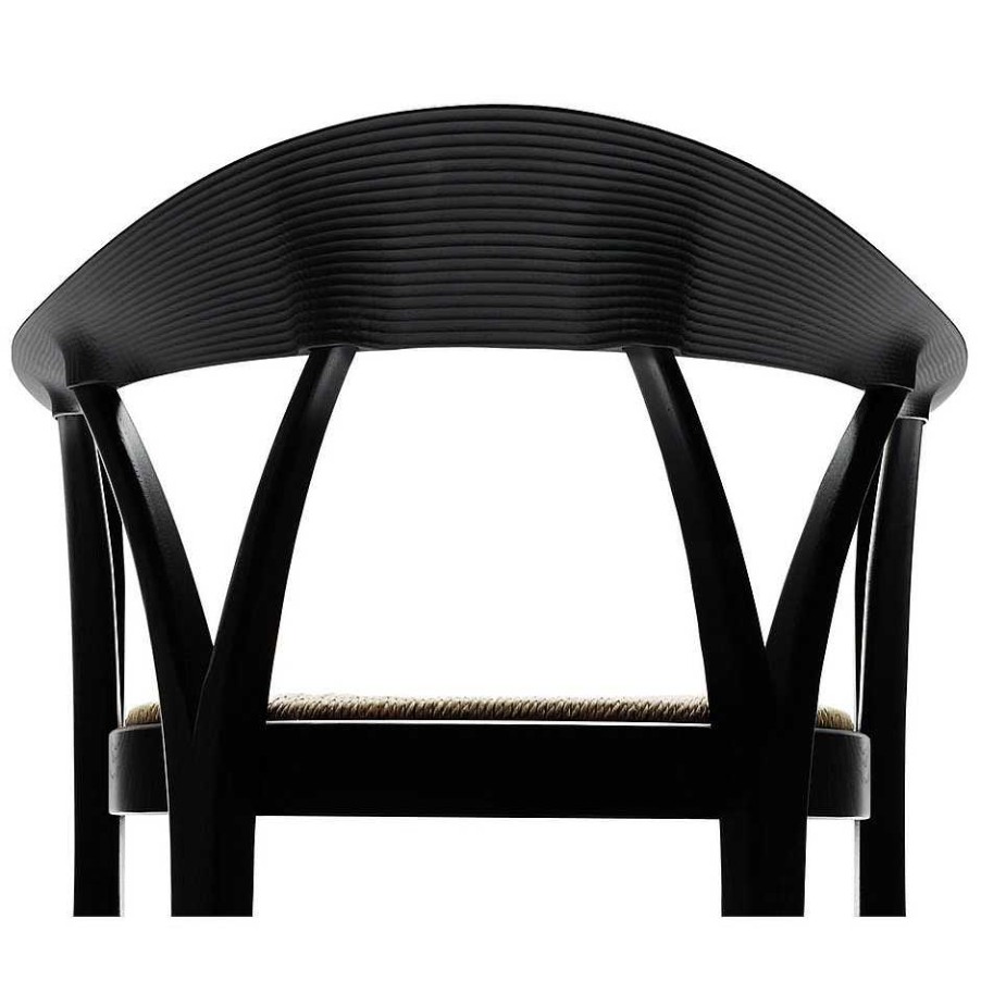 DePadova Chairs | Donzella | Chair - Black Lacquered Structure - Natural Papercord