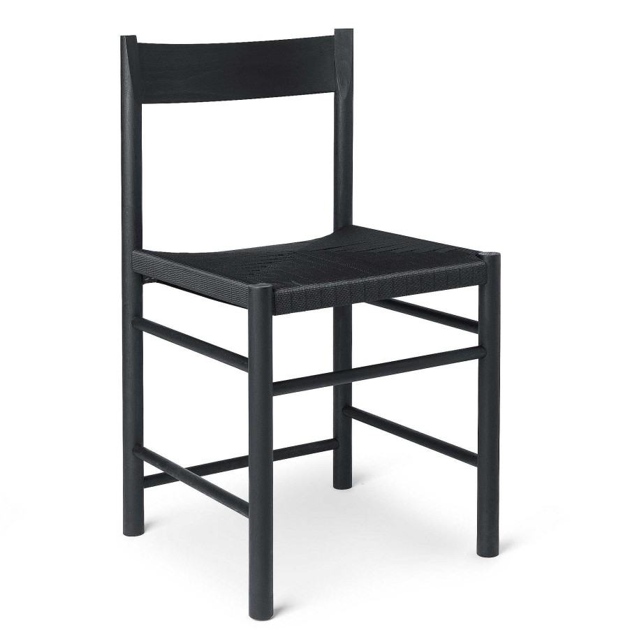 Brdr. Krüger Chairs | F Dining Chair | Black Lacquered Ash - Black Webbing Seat