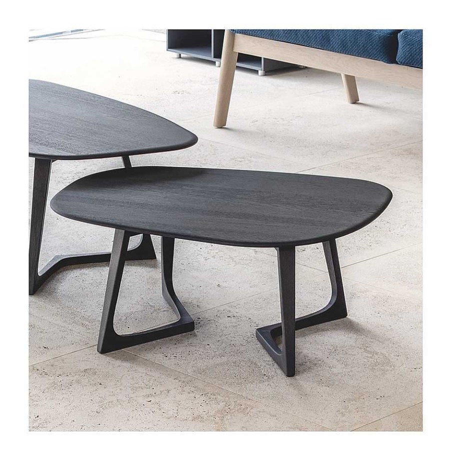 Zeitraum Coffee Tables | Twist Stone S | Oak Stained Graphite Black