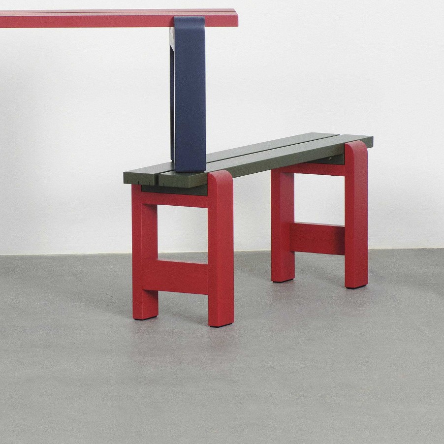 HAY Outdoor Chairs | Weekday Bench Duo | Bench | Olive Green-Red