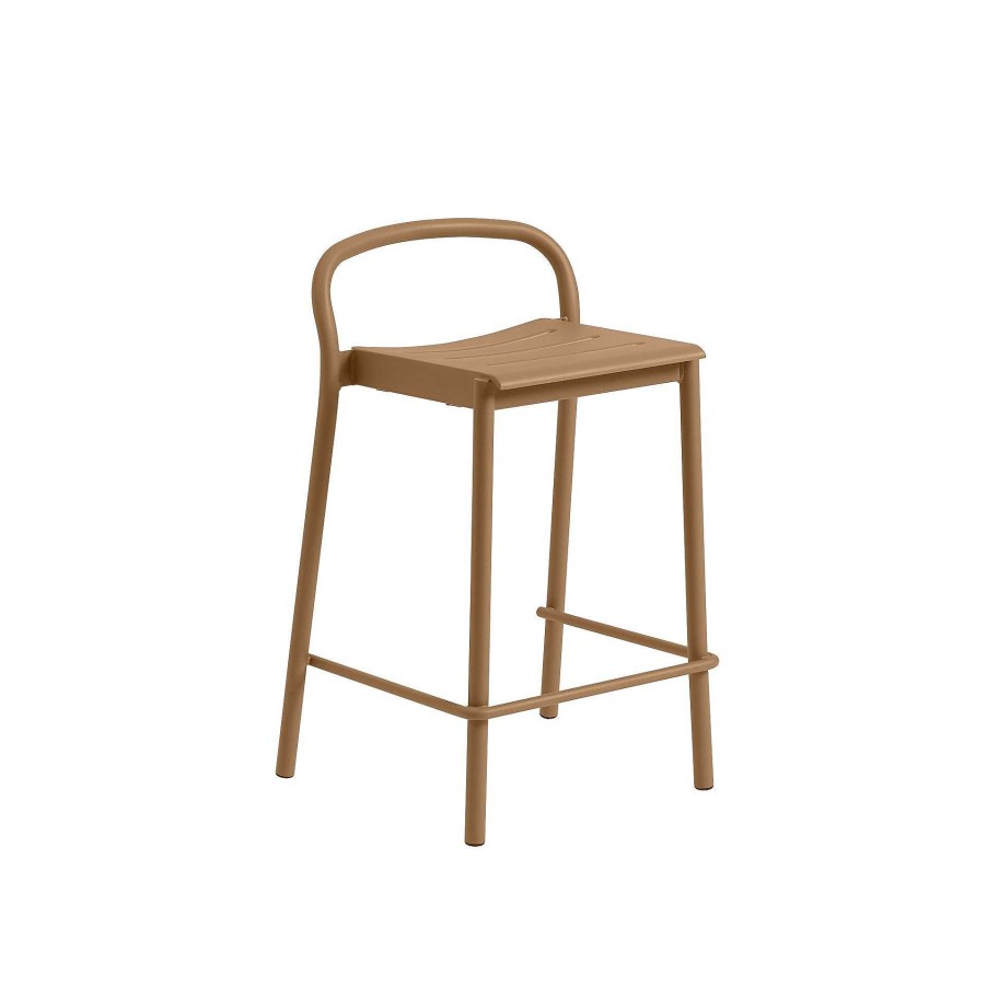 Muuto Outdoor Chairs | Linear Steel Counter Stool | Counter Stool | Burnt Orange