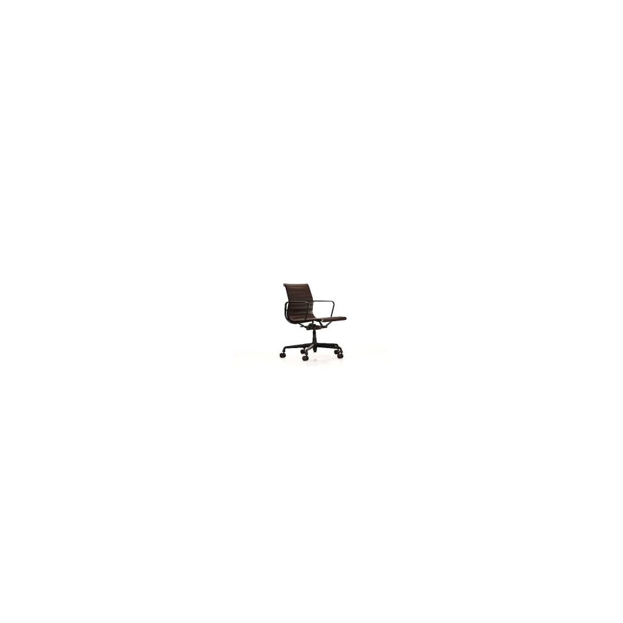 Vitra Office Chairs | Aluminium Chair Ea 118 | Chocolate Leather