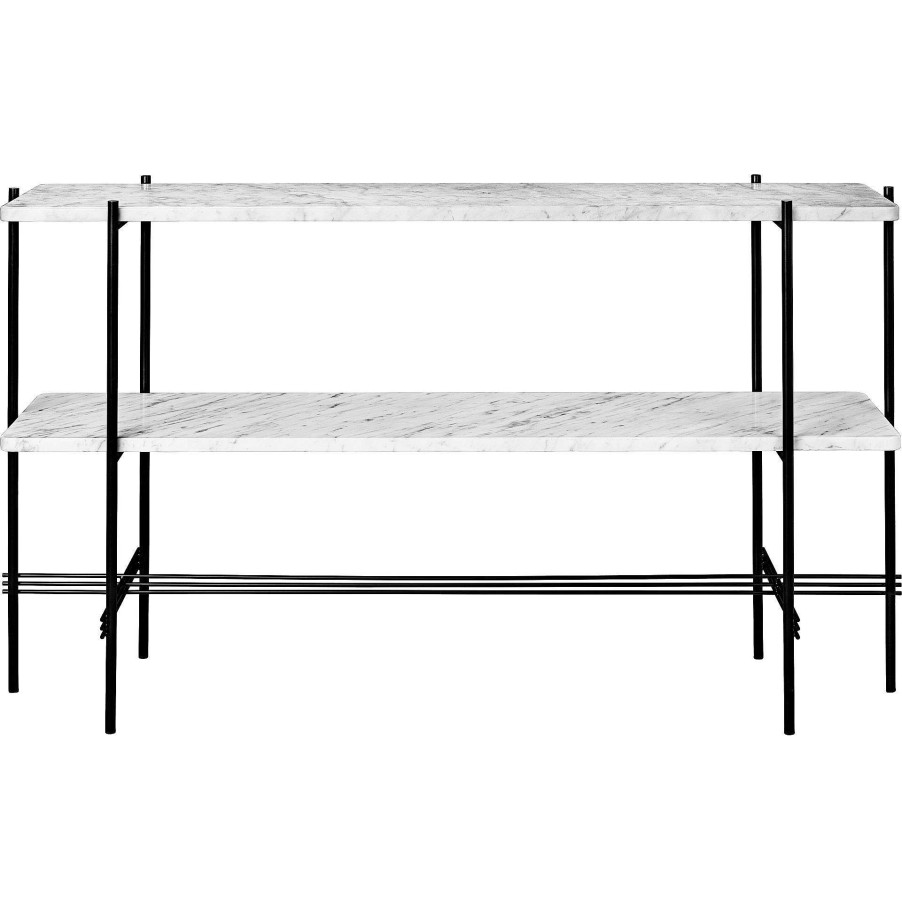 GUBI Coffee Tables | Ts Console - 2 Racks | Console | White Carrara Marble