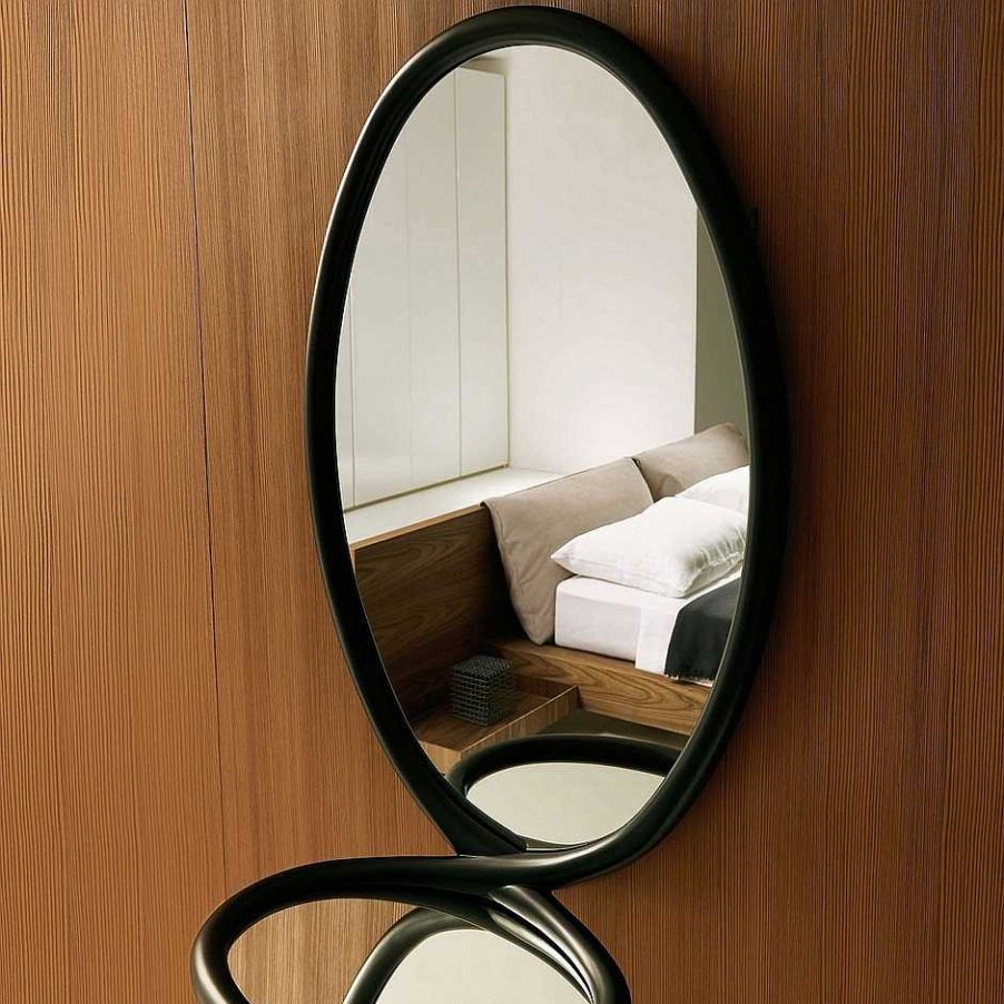 Porro Mirrors | Loop Mirror | Specchio - Matt Black Lacquered