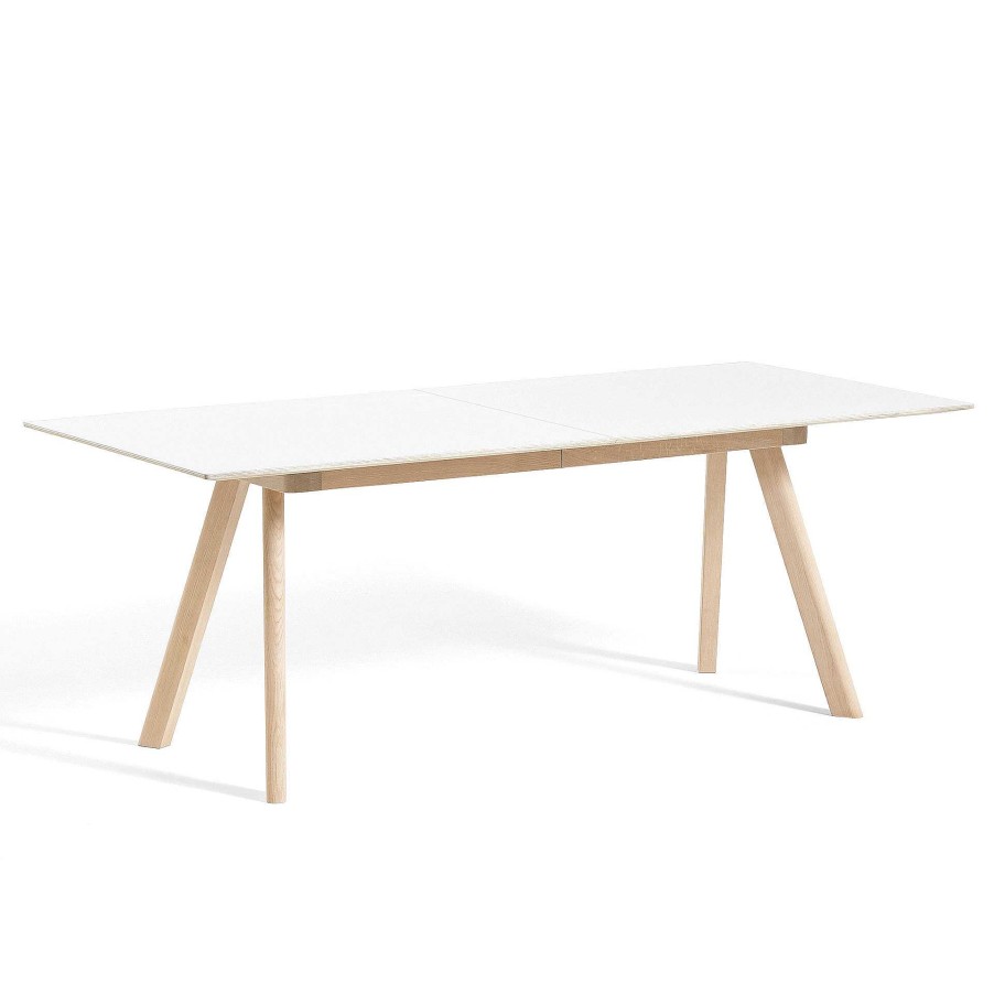 HAY Extending Tables | Cph 30 Table Extendable | Solid Oak/White Laminate | L 160/310