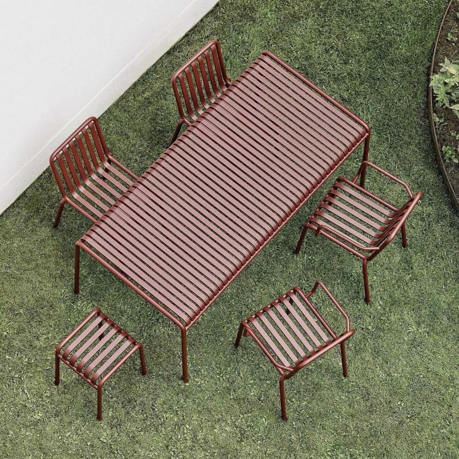 HAY Outdoor Chairs | Palissade Ottoman | Iron Red