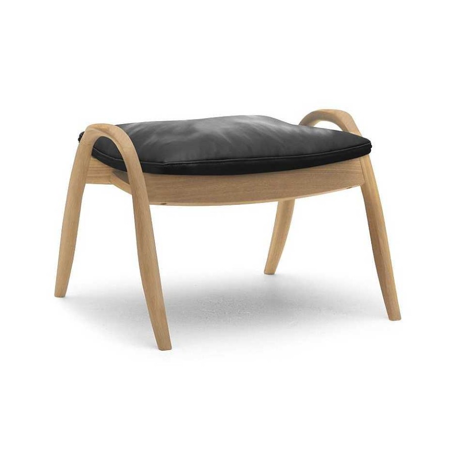 Carl Hansen & Søn Pouf | Fh430 | Footrest | Oak/Black Leather