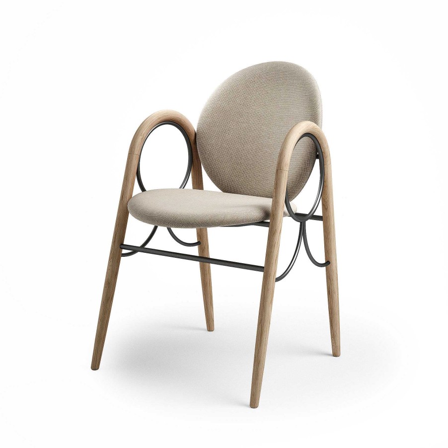 Brdr. Krüger Chairs | Arkade Chair | White Oiled Oak/Brown Fabric