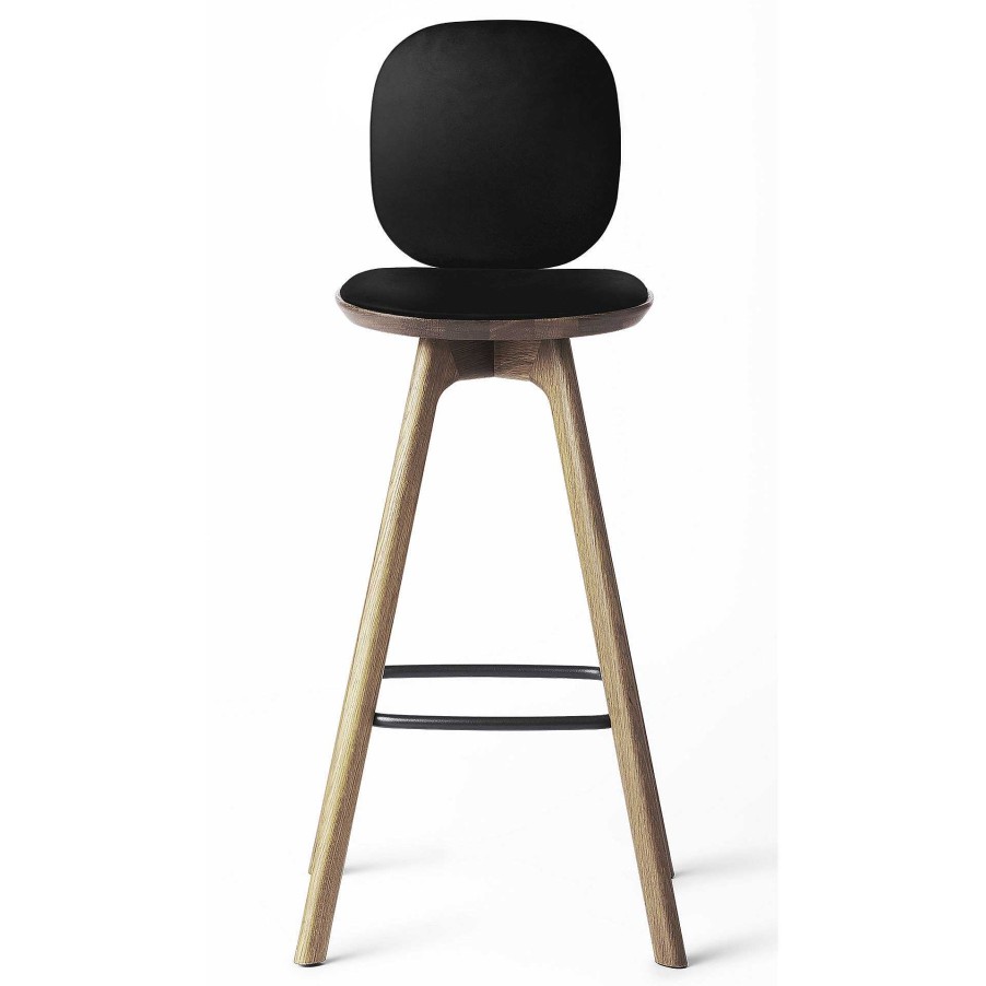 Brdr. Krüger Stools | Pauline Comfort Bar Stool H65 | Waxed Oiled Oak-Black Leather