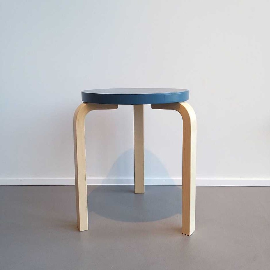 Artek Stools | Stool 60 | Birch - Blue / Ex Display