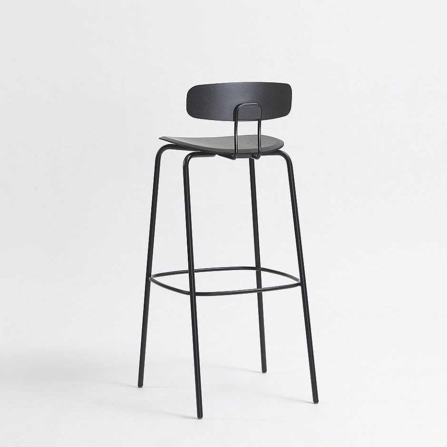 Zeitraum Stools | Okito Bar | Oak Stained Graphite Black