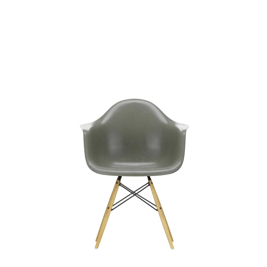 Vitra Chairs | Eames Fiberglass Armchairs Daw | Eames Raw Umber - Yellow Maple