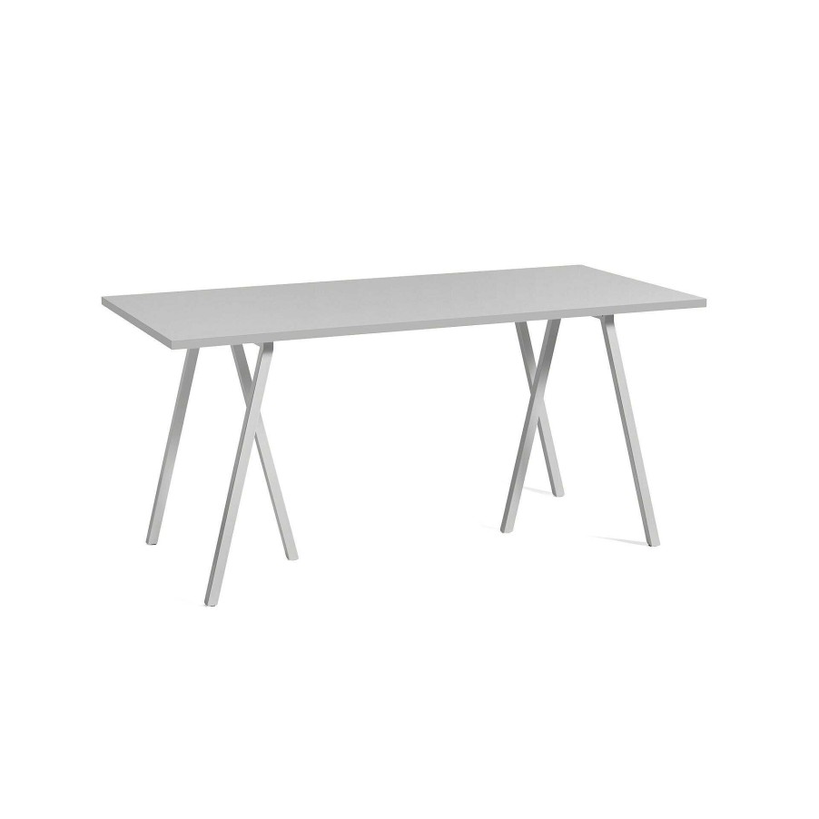 HAY Dining Tables | Loop Stand Table - Grey Linoleum / Grey Ash Edge