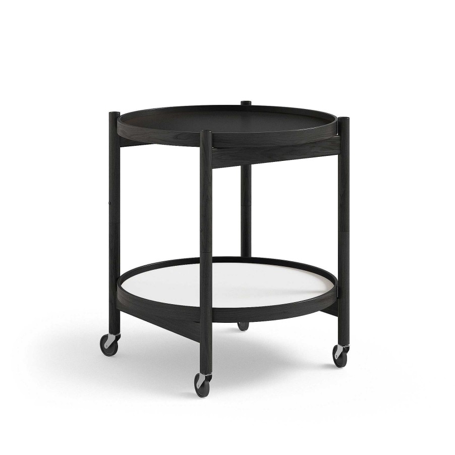 Brdr. Krüger Coffee Tables | Bolling Tray Table O 50 | Black Oak - White/Black