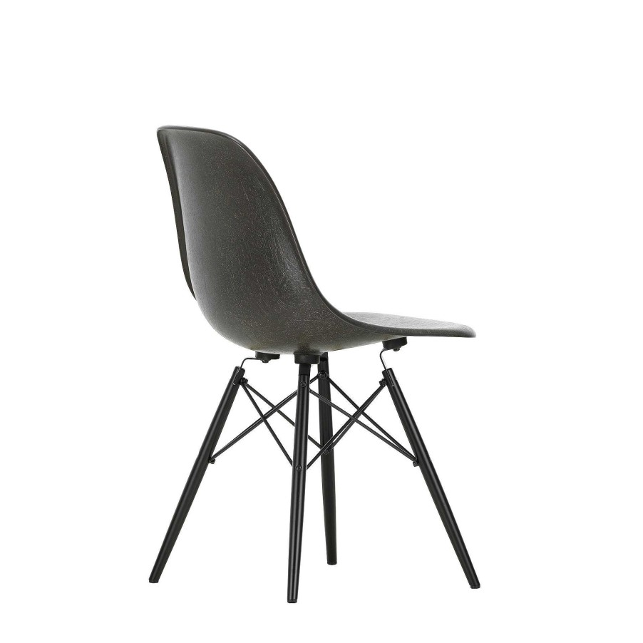 Vitra Chairs | Eames Fiberglass Side Chair Dsw | Eames Elephant Hide Grey - Black Maple