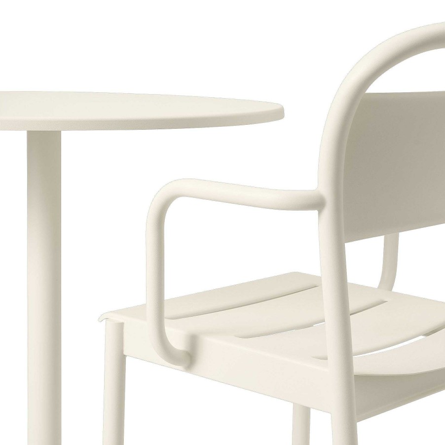 Muuto Outdoor Chairs | Linear Steel Armchair | Outdoor Armchair | Off White