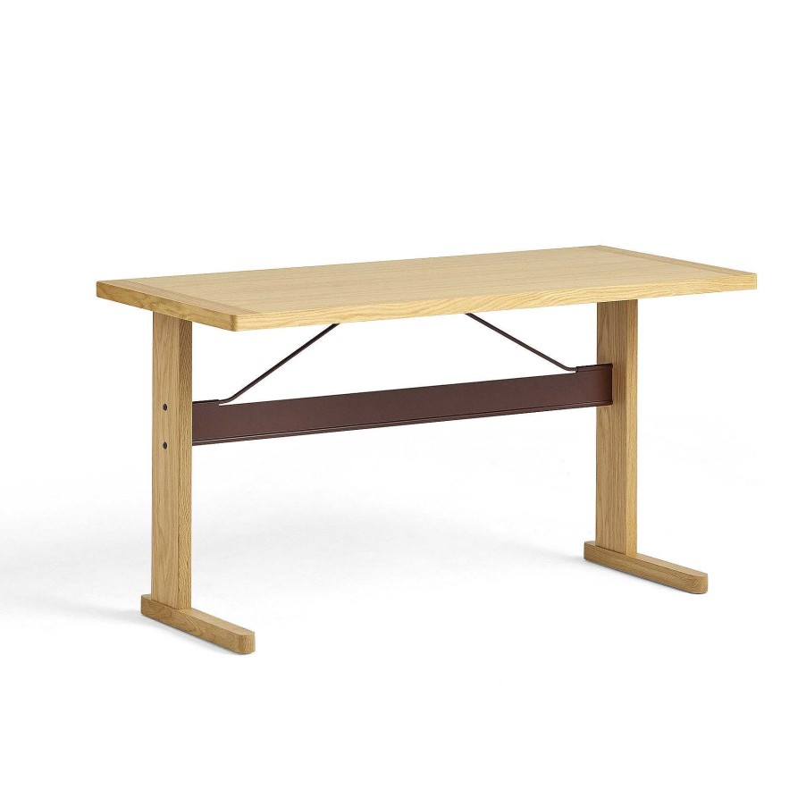 HAY Desks And Office Tables | Passerelle Desk | Desk | Oak-Burgundy